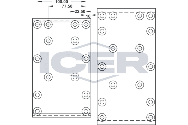 Set garnituri de frictiune, frana tambur 21 7827 00 ICER